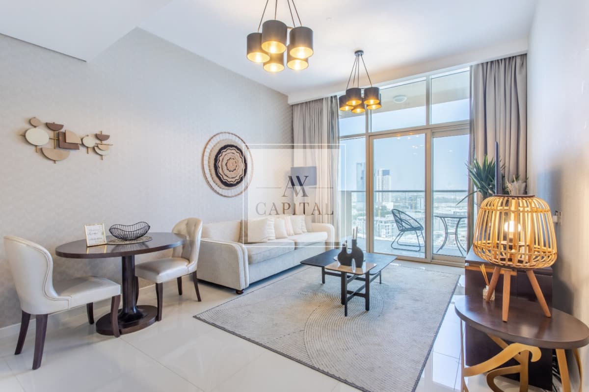High Floor | Panoramic Skyline View | Furnished - 1