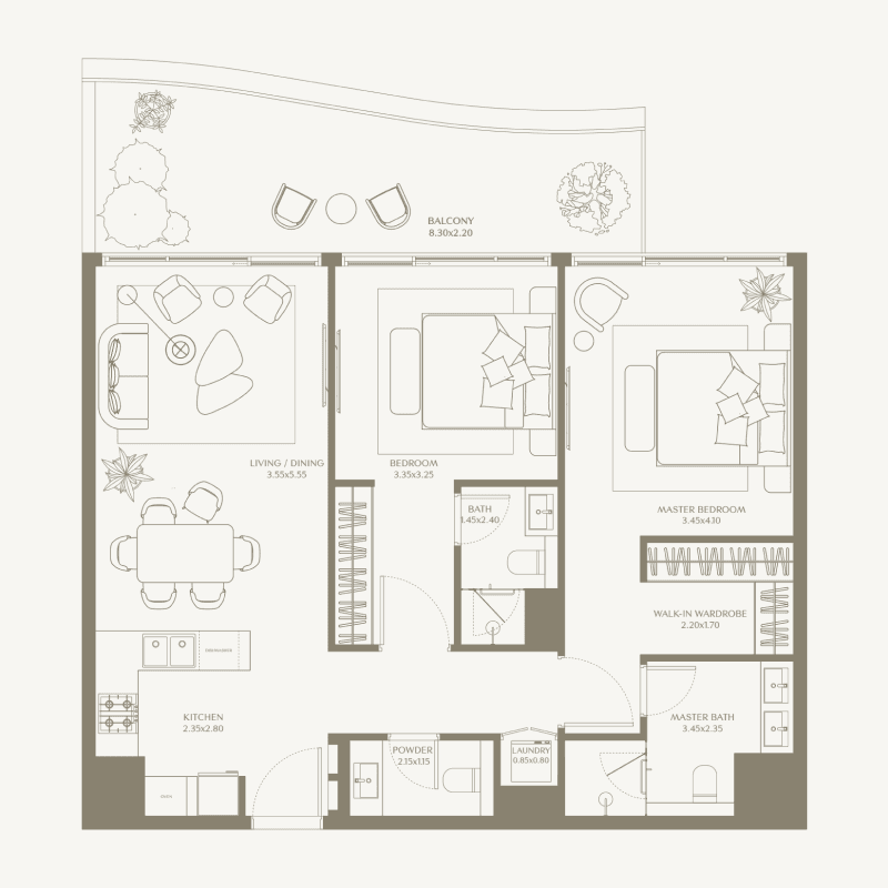 Deyaar Developer - AYA Beachfront Residences - Apartment