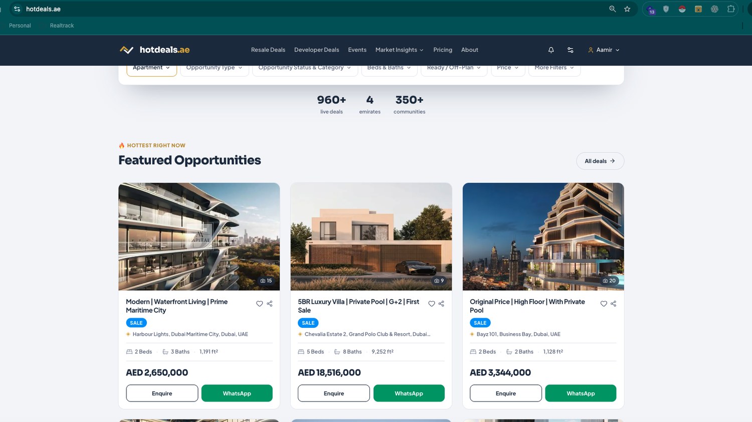 The result — featured listings surface at the top of your microsite under Featured Opportunities.